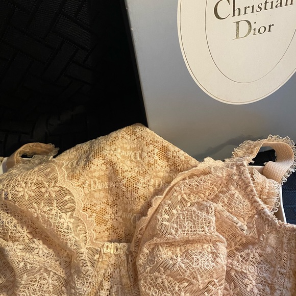 Vintage 70’s-80’s Christian Dior Lace teddy bodysuit with lace garter belt combo - Picture 2 of 11